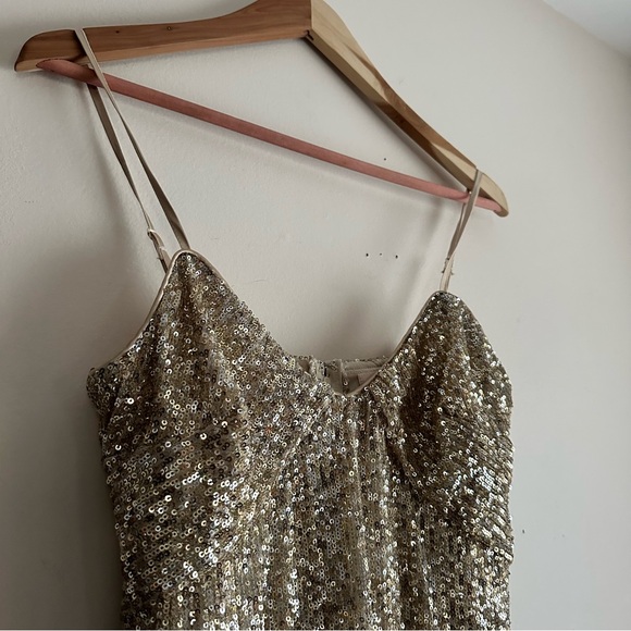 Full Gold Sequin Tank Mini Dress - Picture 2 of 9